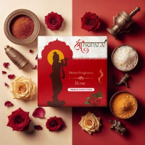 Shri Gopala Divine Fragrance Rose Premium Dhoop Stick